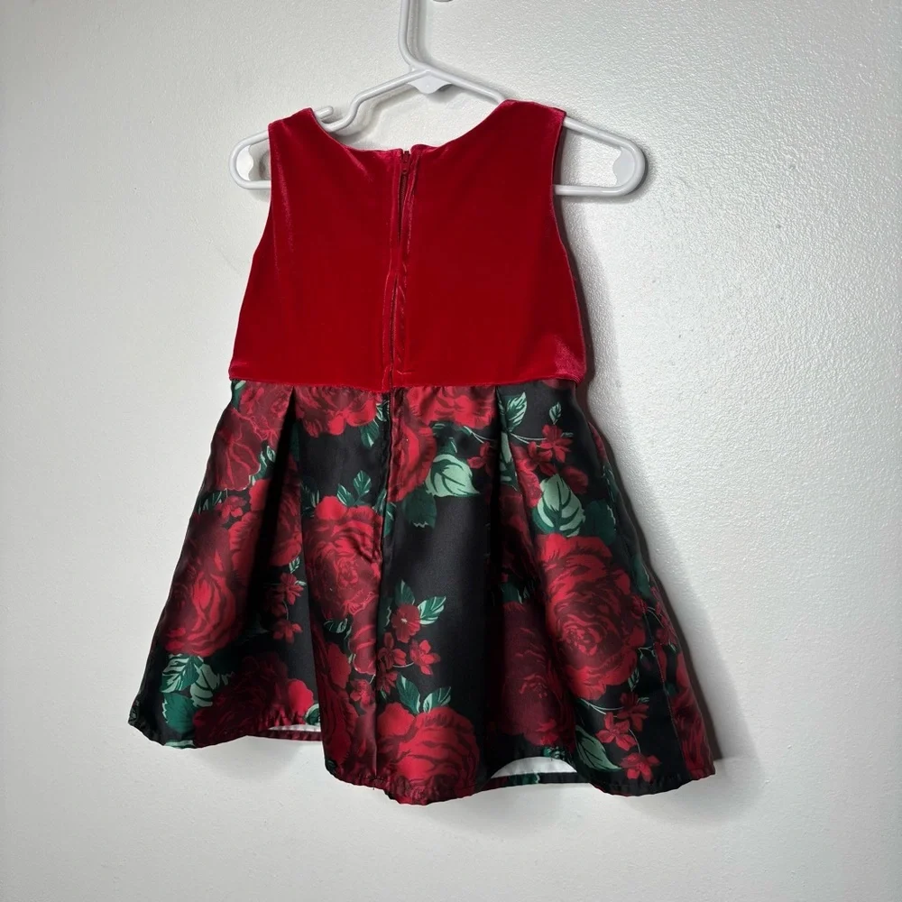 The Children’s Place Red Velvet Rose Dress Girls 2T